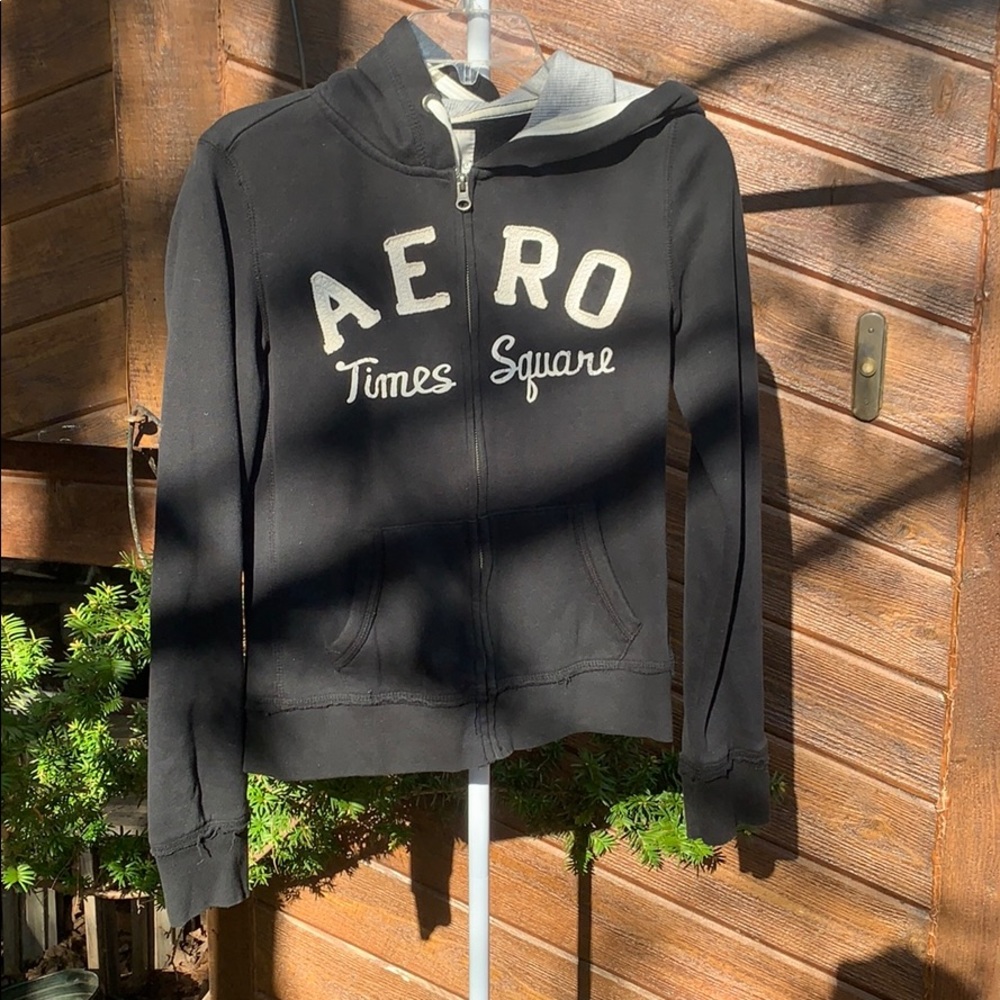 Black Aeropostale zip front sweatshirt